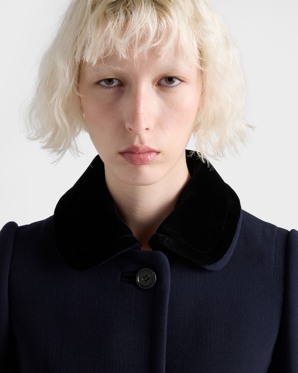 Manteau droit en tissu natté Manteau droit en tissu natté