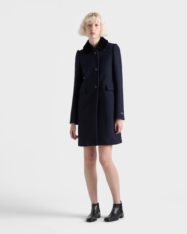 Manteau droit en tissu natté Manteau droit en tissu natté