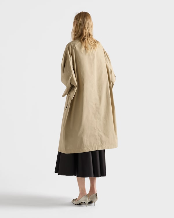 Single-breasted cotton canvas coat - Khaki Single-breasted cotton canvas coat - Khaki