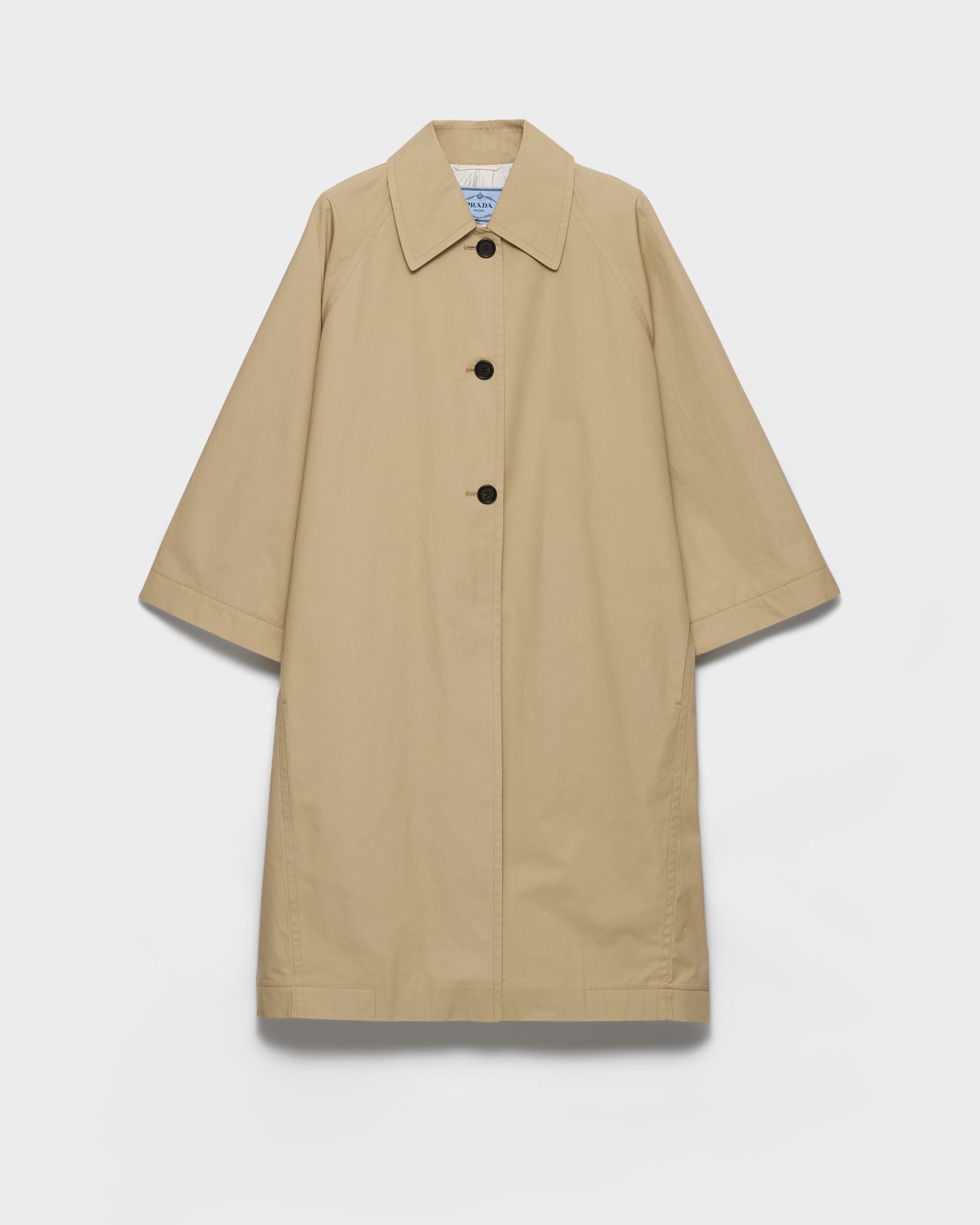 あんまんちゃん【PRADA】 2016FW ロングコート Khaki Single-breasted Cotton Canvas Coat | PRADA
