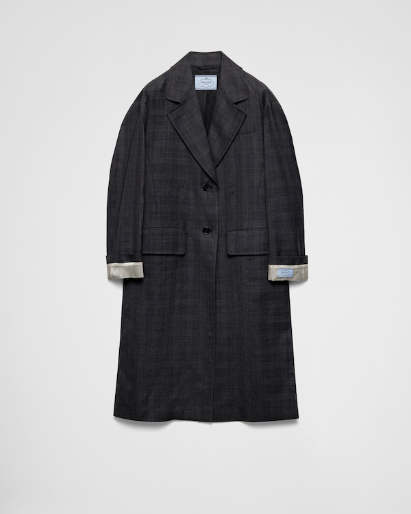 ブラック シングルブレスト カシゴラ コート | PRADA
