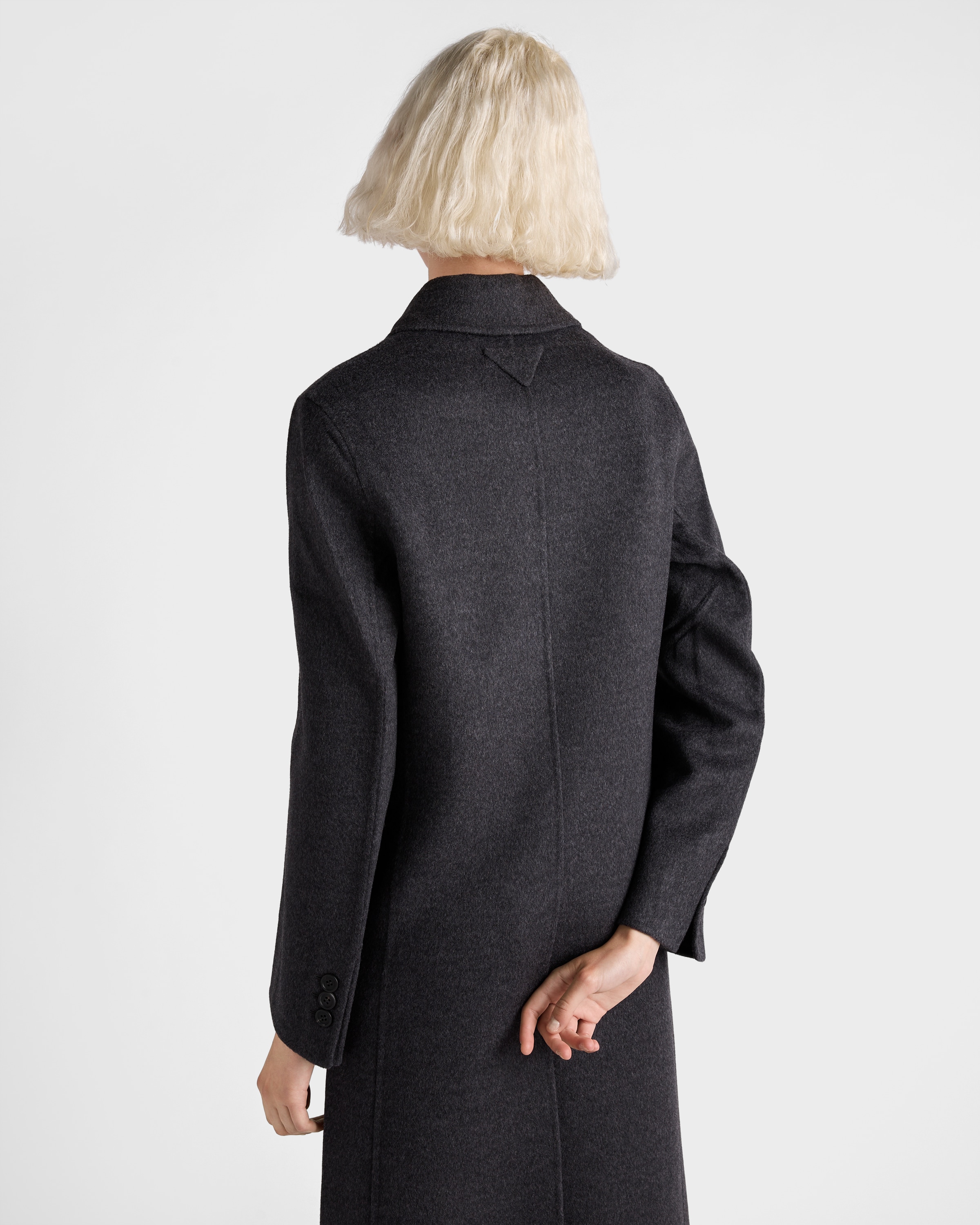 グレー ダブルブレスト ダブルカシウール コート | PRADA