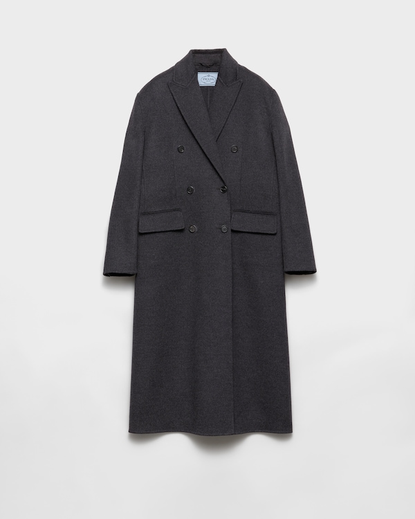 PRADA プラダ ロング ダブルチェスターコート リバーコート ウール ベルト PRADA プラダ ロングコート レディース38S ブラック ウール 2020