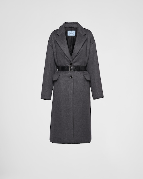 Prada Single-breasted belted cashmere coat 1