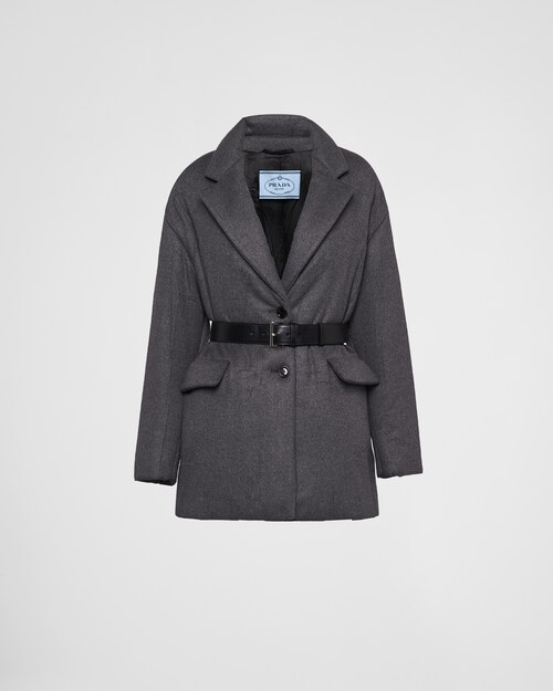 Slate Gray Single-breasted belted 