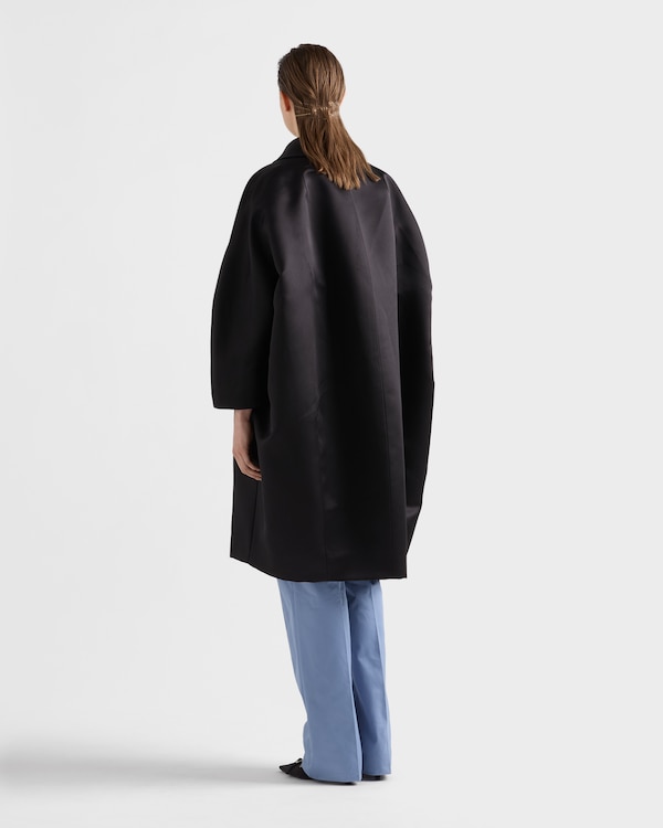 Manteau droit en satin double - Noir Manteau droit en satin double - Noir