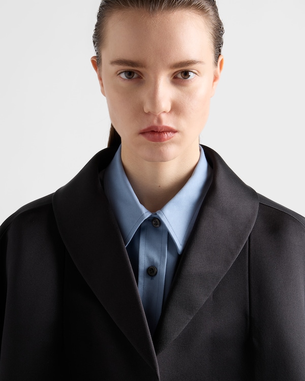 Manteau droit en satin double - Noir Manteau droit en satin double - Noir