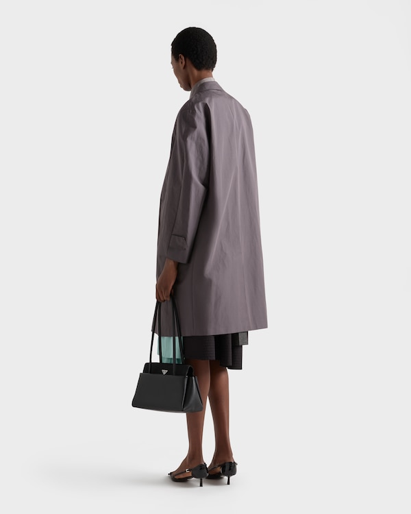 Single-breasted double poplin coat - Hematite Single-breasted double poplin coat - Hematite