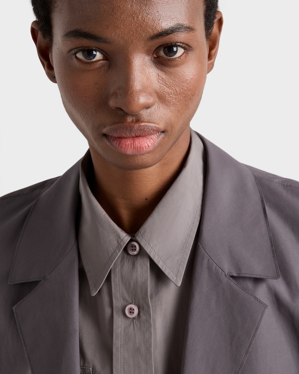 Single-breasted double poplin coat - Hematite Single-breasted double poplin coat - Hematite