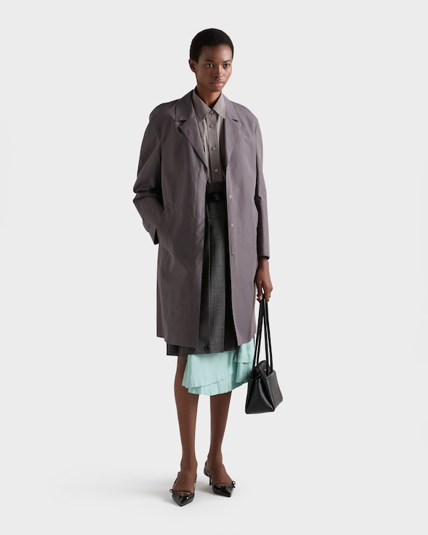 Single-breasted double poplin coat - Hematite Single-breasted double poplin coat - Hematite