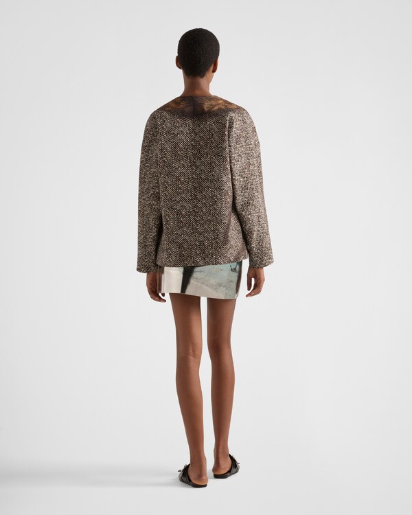 シングルブレスト プリントドリル キャバンジャケット シングルブレスト プリントドリル キャバンジャケット