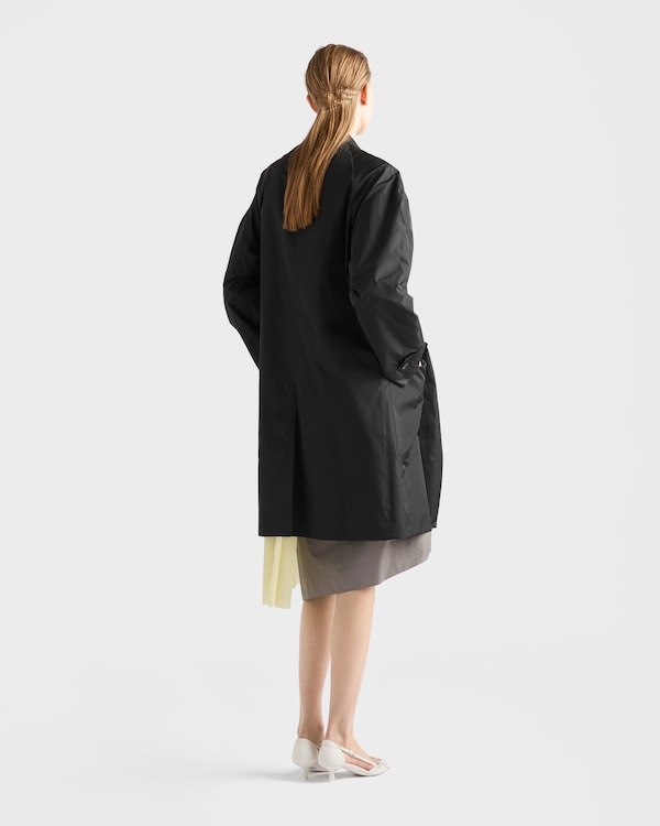 Single-breasted technical taffeta coat - Black Single-breasted technical taffeta coat - Black