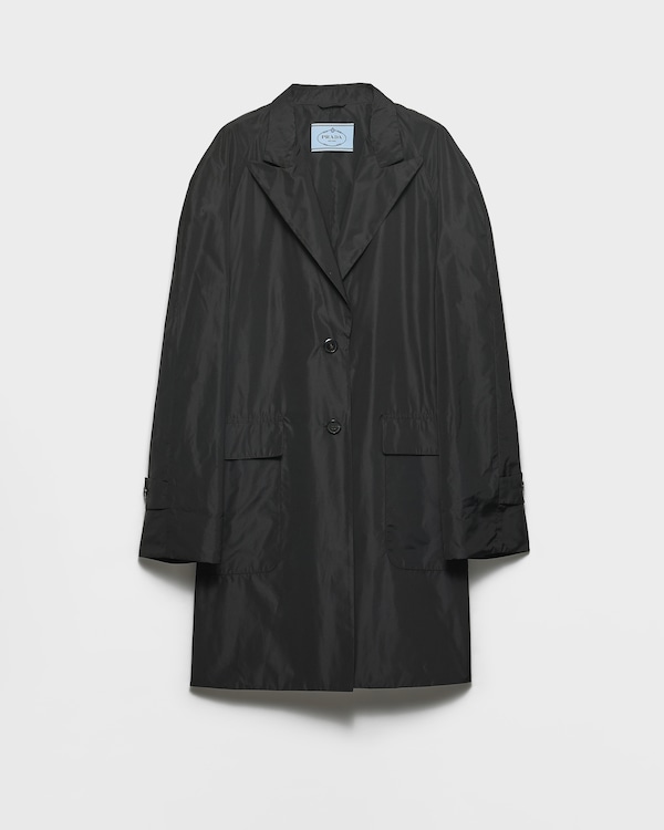 Single-breasted technical taffeta coat - Black Single-breasted technical taffeta coat - Black