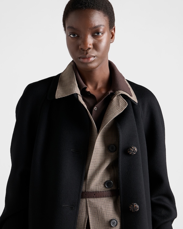 Single-breasted double cashmere and wool coat - Black Single-breasted double cashmere and wool coat - Black