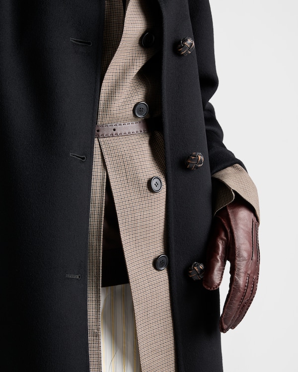Single-breasted double cashmere and wool coat - Black Single-breasted double cashmere and wool coat - Black