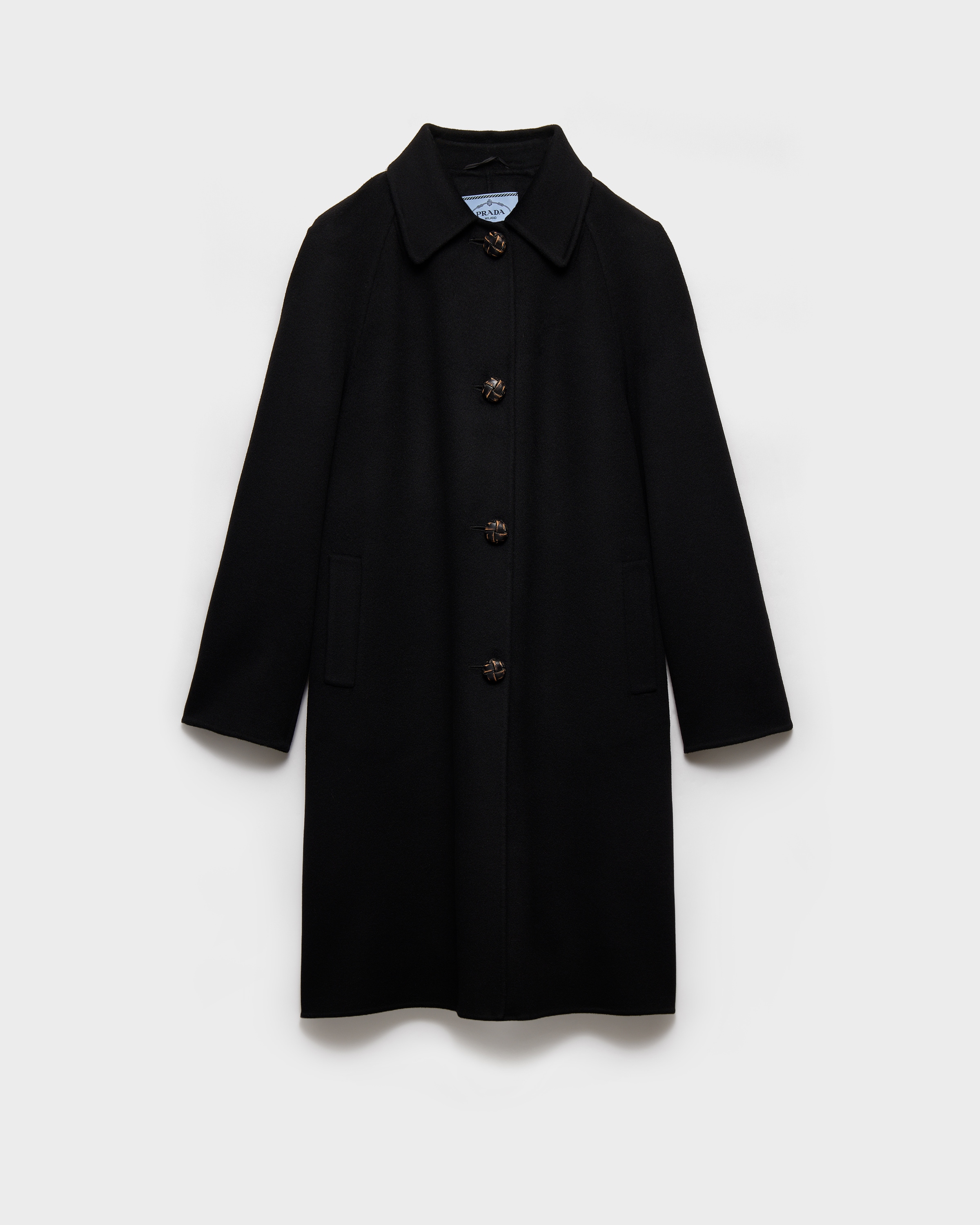 PRADA ウールダブルフェイスコート Black Single-breasted Double Cashmere And Wool Coat | PRADA