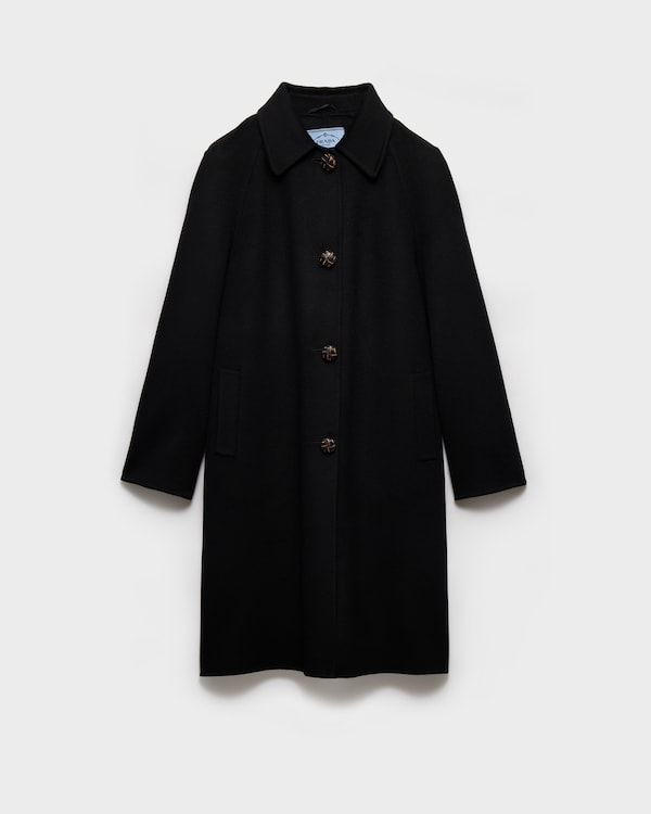 Single-breasted double cashmere and wool coat - Black Single-breasted double cashmere and wool coat - Black