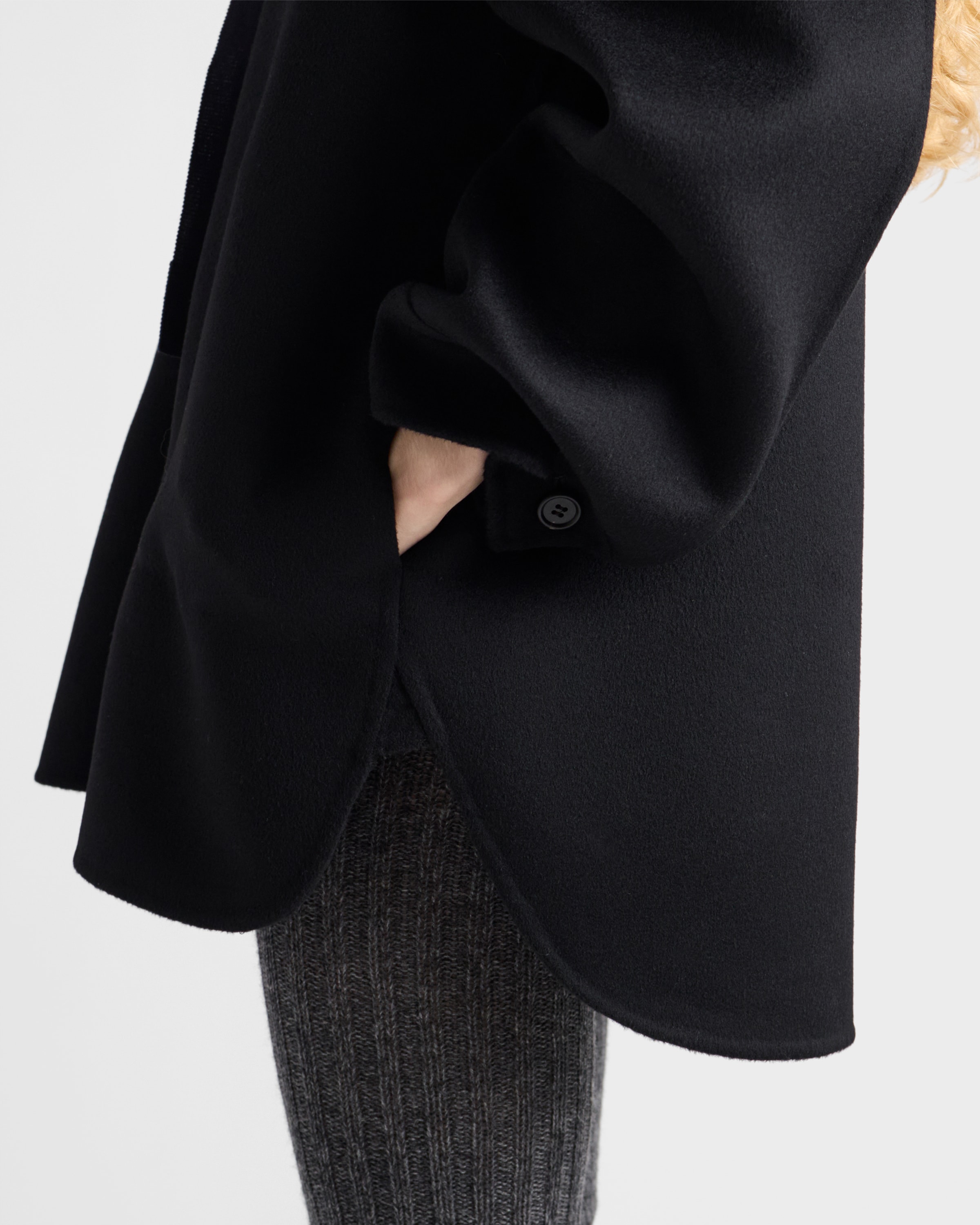 ブラック シングルブレスト ダブルカシウール カバン ジャケット | PRADA