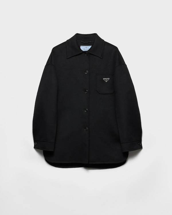 美品＊PRADA ダブルブレスト ウールコート ジャケット 36 プラダ ブラック ダブルブレスト ダブルカシウール コート | PRADA