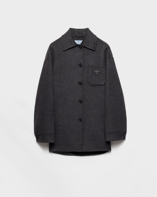 グレー シングルブレスト ダブルカシウール カバン ジャケット