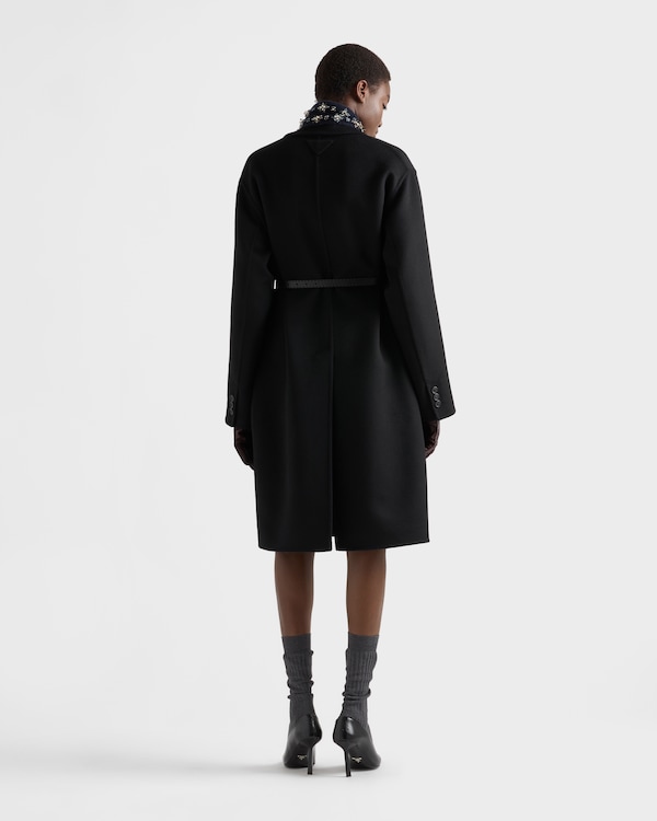 Single-breasted double cashwool coat - Black Single-breasted double cashwool coat - Black