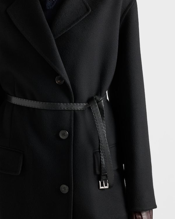 Single-breasted double cashwool coat - Black Single-breasted double cashwool coat - Black