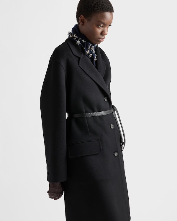 Single-breasted double cashwool coat - Black Single-breasted double cashwool coat - Black