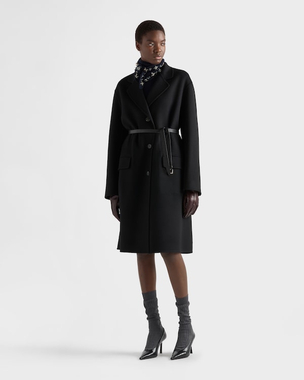 Single-breasted double cashwool coat - Black Single-breasted double cashwool coat - Black