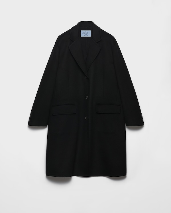 Single-breasted double cashwool coat - Black Single-breasted double cashwool coat - Black