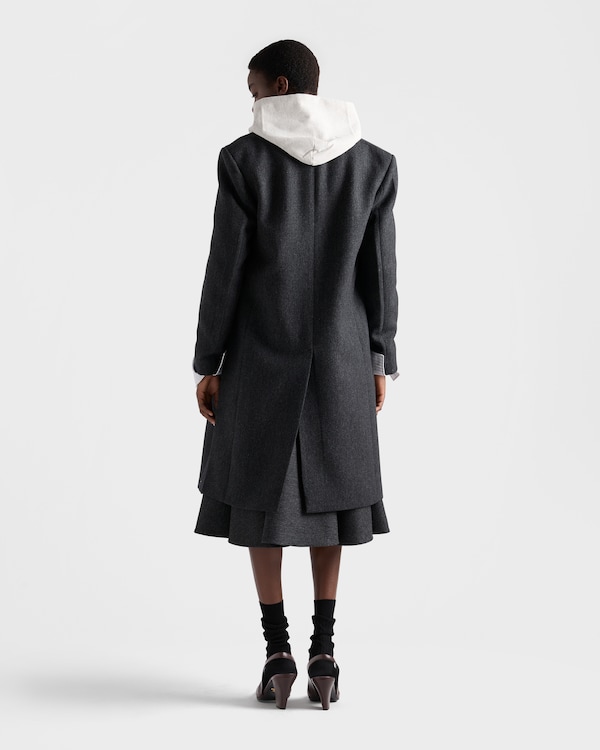 Single-breasted double wool coat - Slate Gray Single-breasted double wool coat - Slate Gray