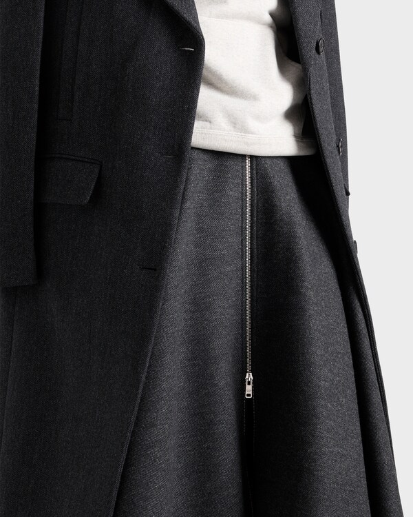 Single-breasted double wool coat - Slate Gray Single-breasted double wool coat - Slate Gray