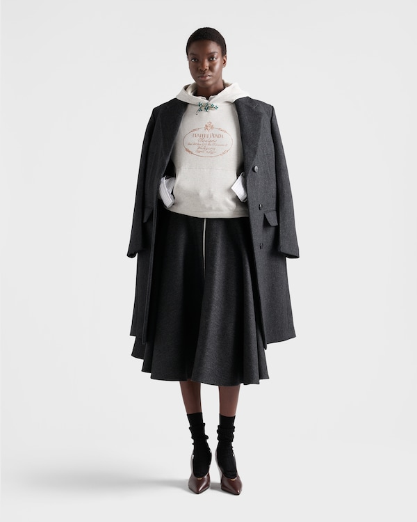 Single-breasted double wool coat - Slate Gray Single-breasted double wool coat - Slate Gray