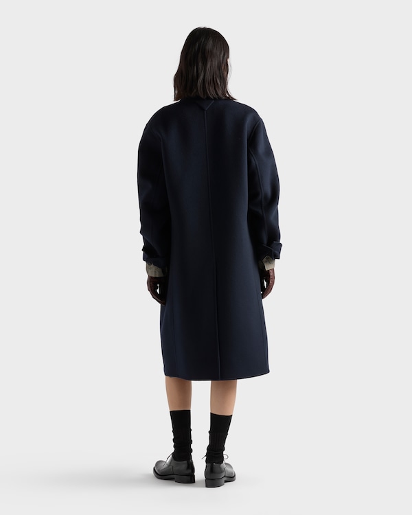 Double-breasted double cashwool coat - Navy Double-breasted double cashwool coat - Navy