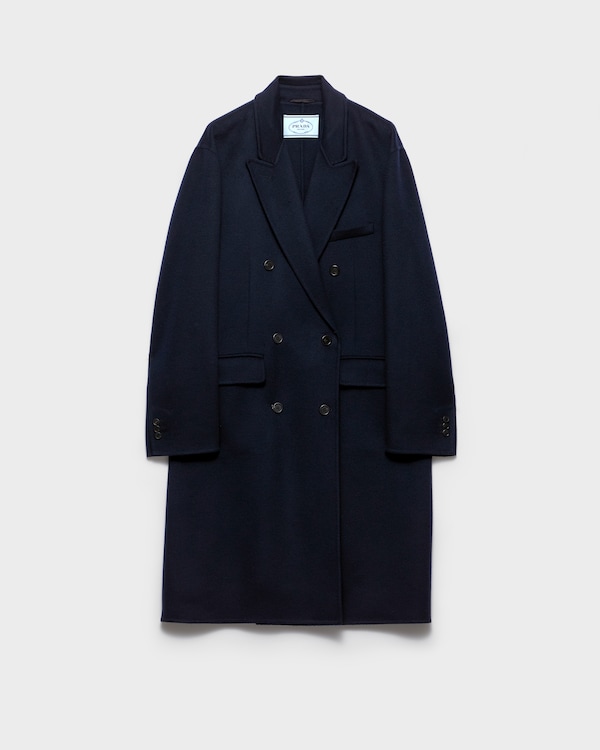 Double-breasted double cashwool coat - Navy Double-breasted double cashwool coat - Navy