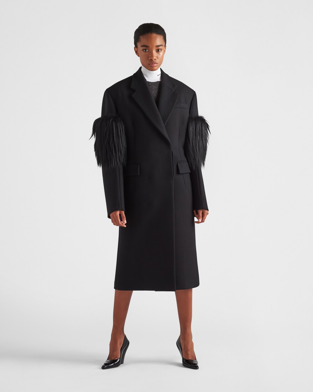 Black Double-breasted cloth and mohair 