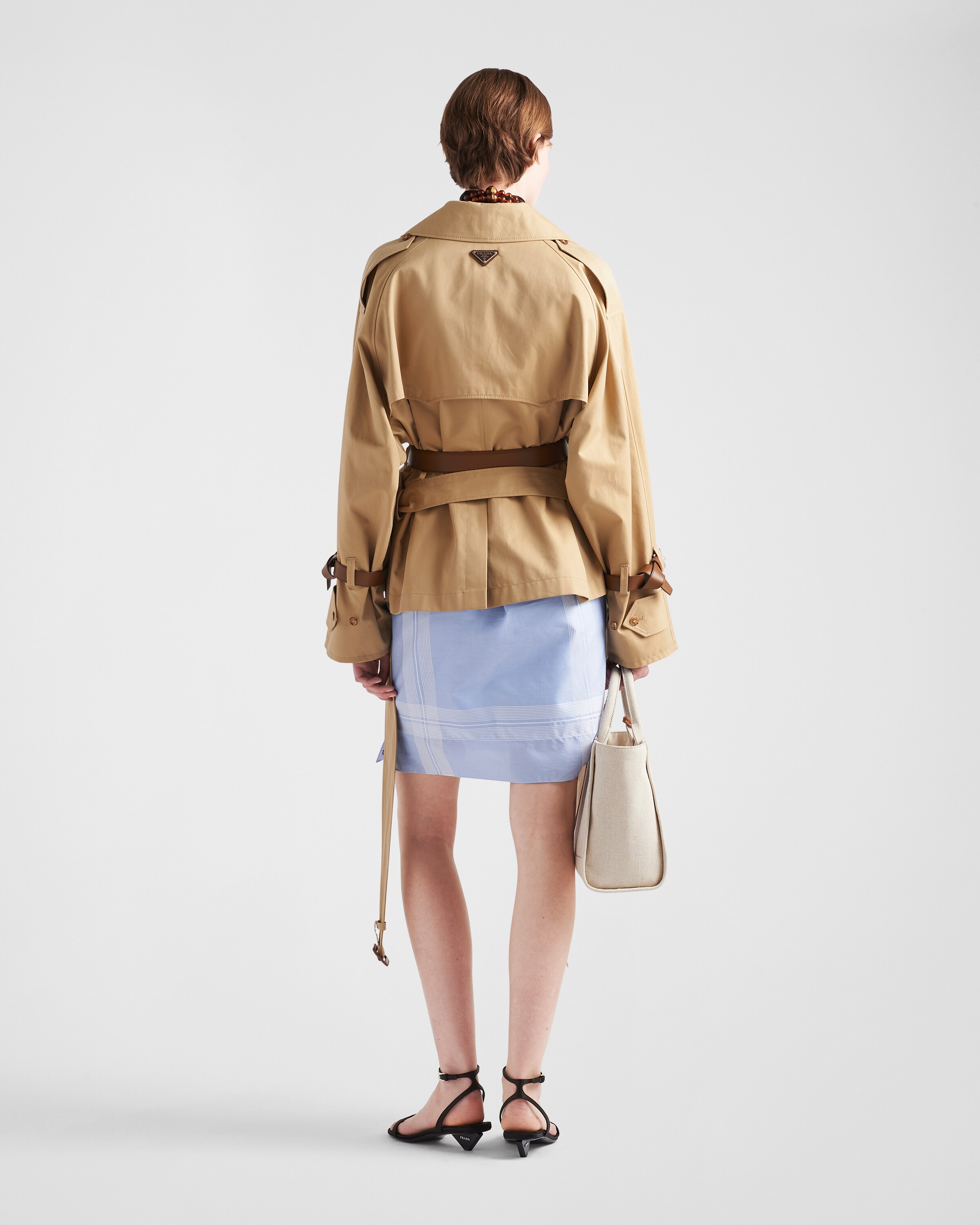 Honey Cotton Twill Trench Jacket PRADA