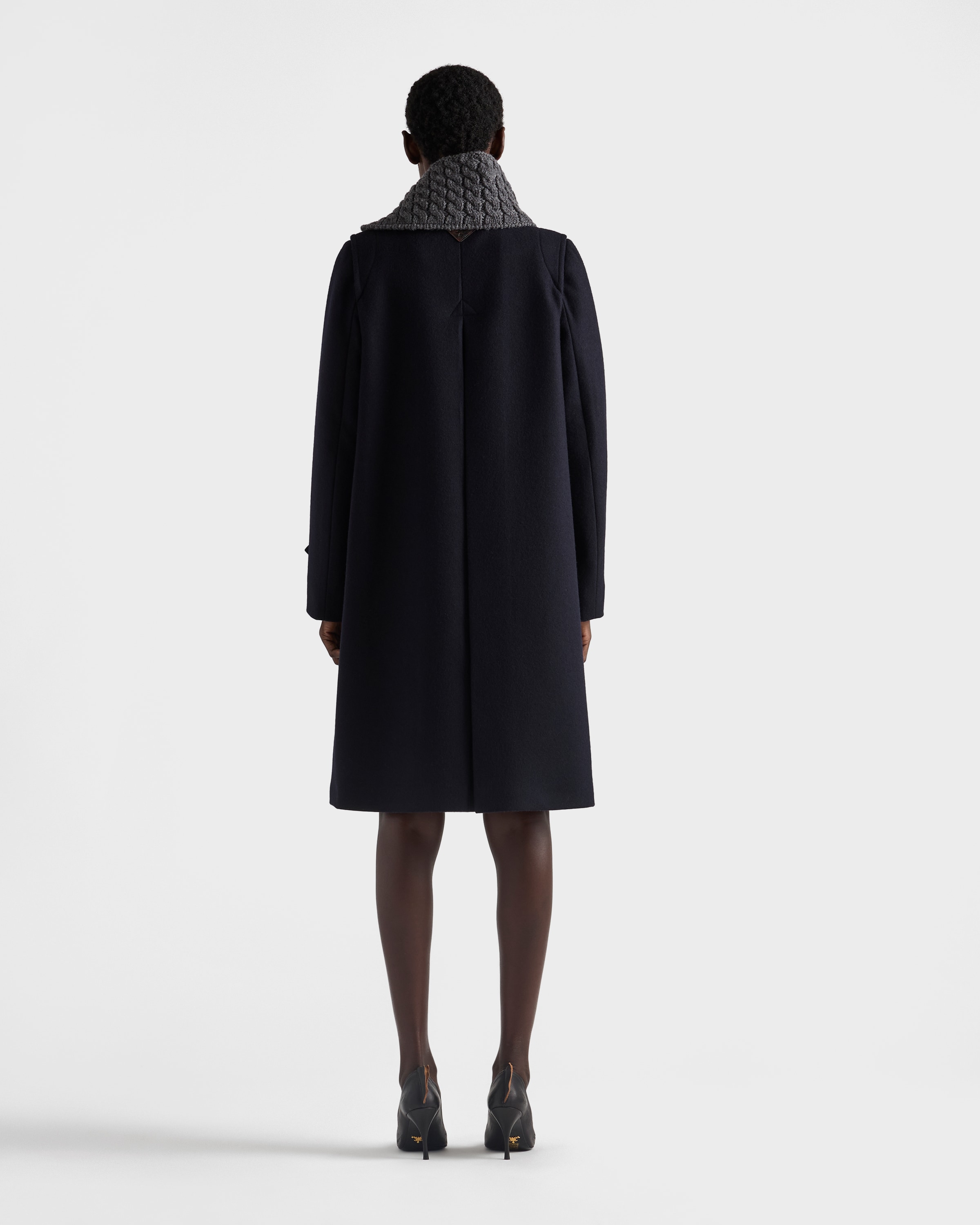 Single-breasted double loden coat