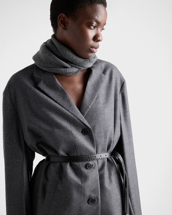 Single-breasted cashmere and wool coat - Slate Gray Single-breasted cashmere and wool coat - Slate Gray