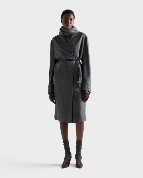 Single-breasted cashmere and wool coat - Slate Gray Single-breasted cashmere and wool coat - Slate Gray