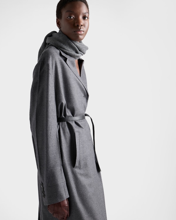 Single-breasted cashmere and wool coat - Slate Gray Single-breasted cashmere and wool coat - Slate Gray