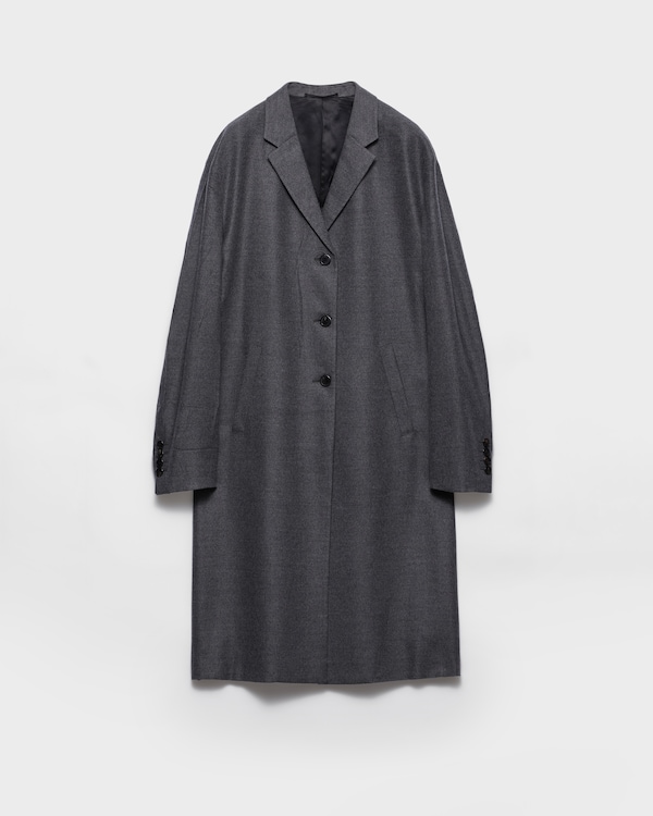 Single-breasted cashmere and wool coat - Slate Gray Single-breasted cashmere and wool coat - Slate Gray