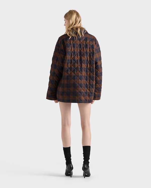 Gesteppte Cabanjacke aus Wolle - Kakaobraun Gesteppte Cabanjacke aus Wolle - Kakaobraun