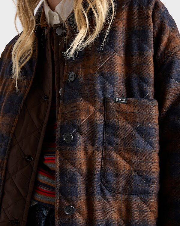 Gesteppte Cabanjacke aus Wolle - Kakaobraun Gesteppte Cabanjacke aus Wolle - Kakaobraun