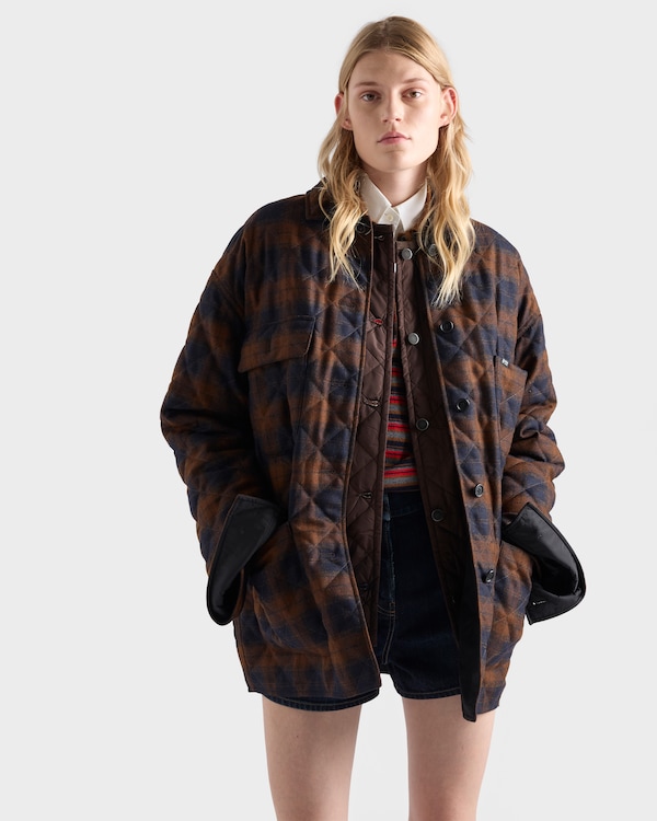 Gesteppte Cabanjacke aus Wolle - Kakaobraun Gesteppte Cabanjacke aus Wolle - Kakaobraun