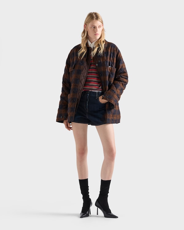 Gesteppte Cabanjacke aus Wolle - Kakaobraun Gesteppte Cabanjacke aus Wolle - Kakaobraun