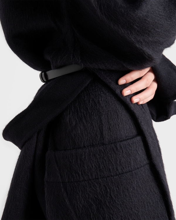 Caban monopetto in velour double - Blu Caban monopetto in velour double - Blu