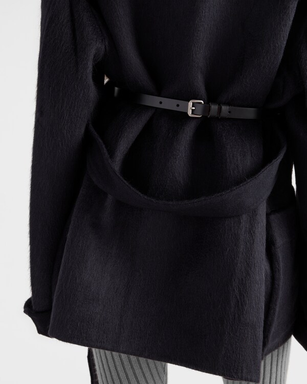 Caban monopetto in velour double - Blu Caban monopetto in velour double - Blu