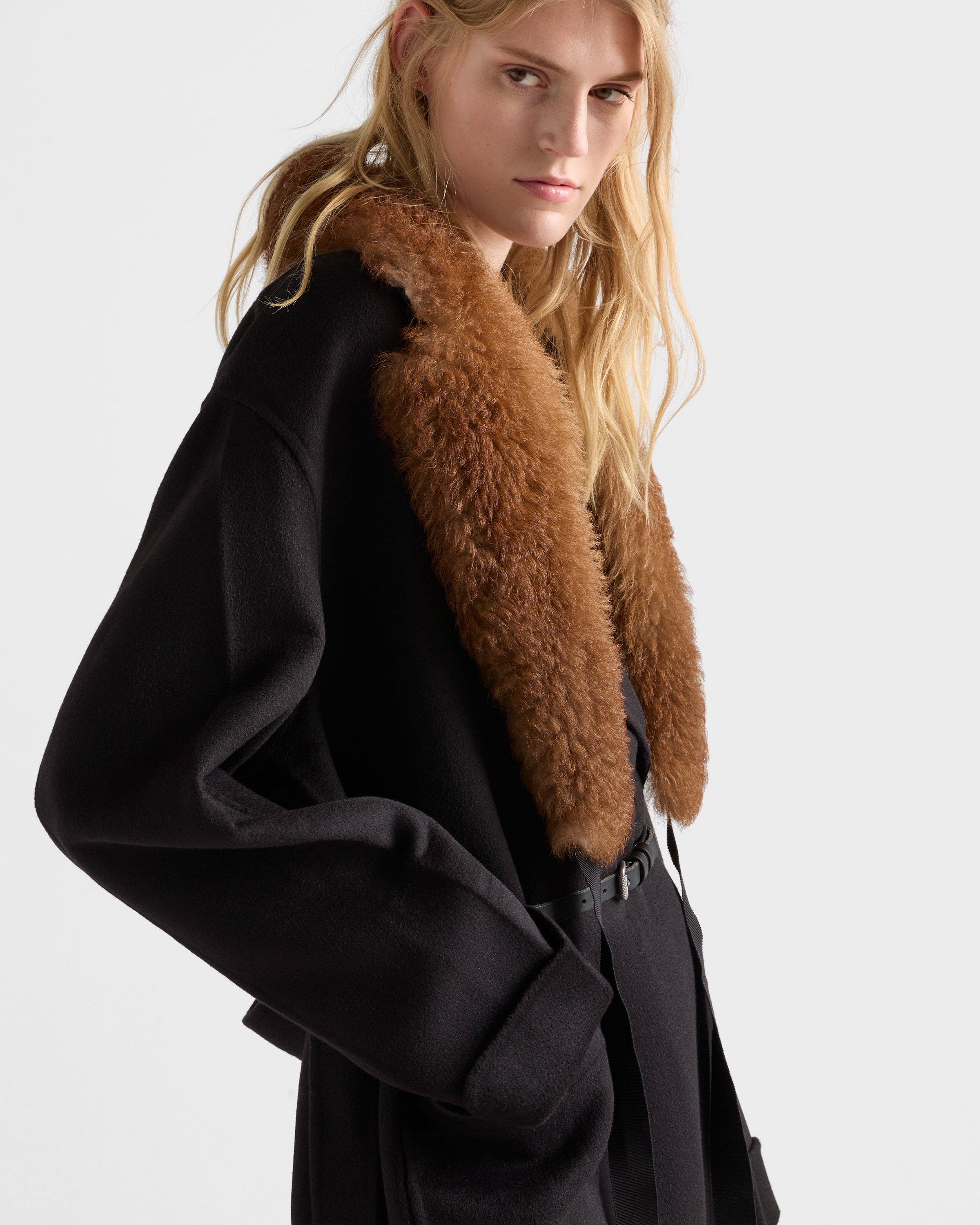 Single-breasted double cashwool coat