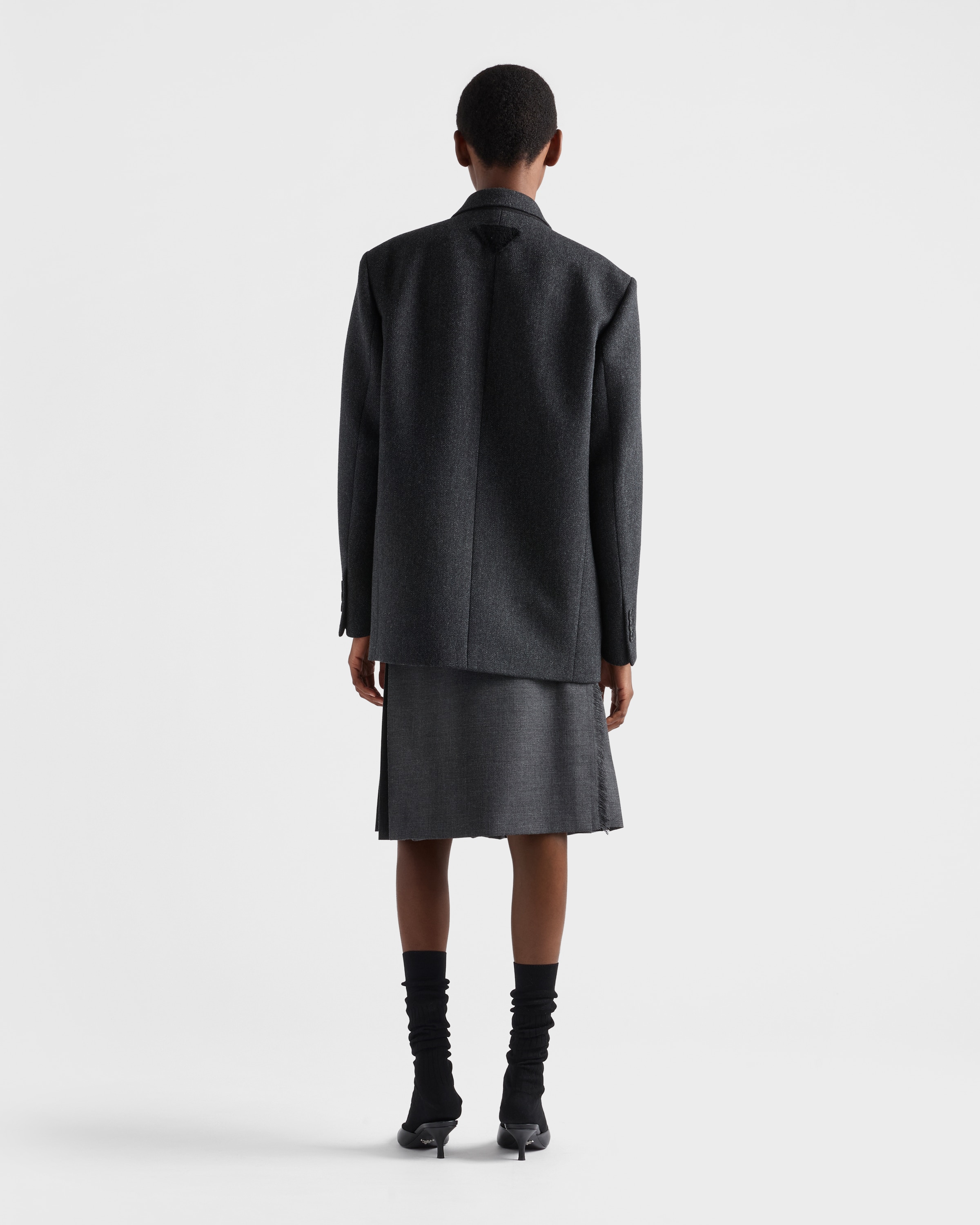 Single-breasted chevron caban jacket