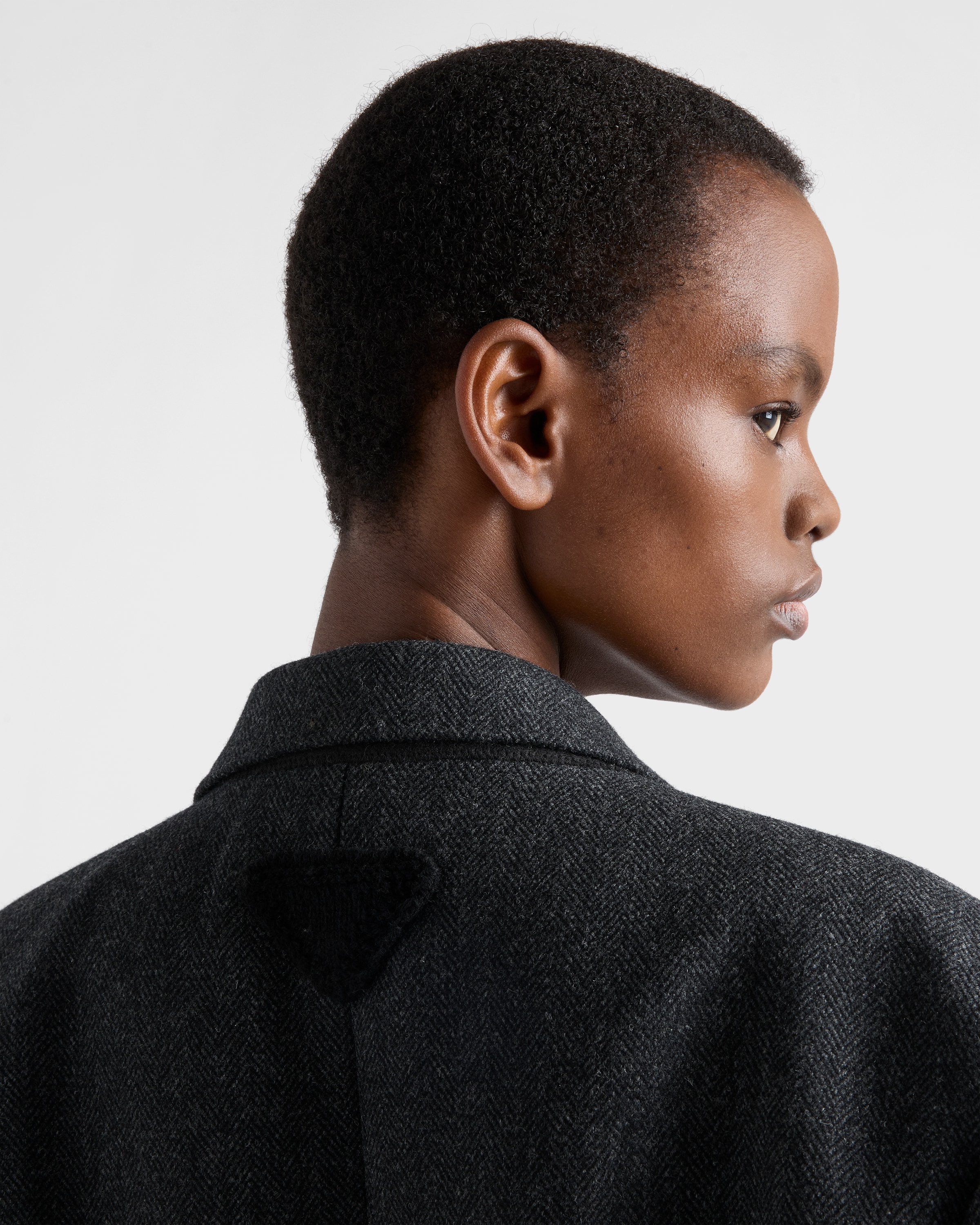 Single-breasted chevron caban jacket